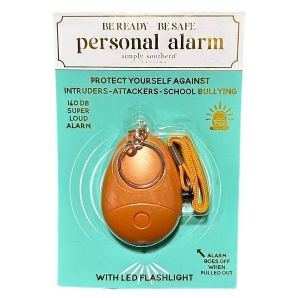 NWT Simply Southern Personal Alarm Keychain Flashlight Orange